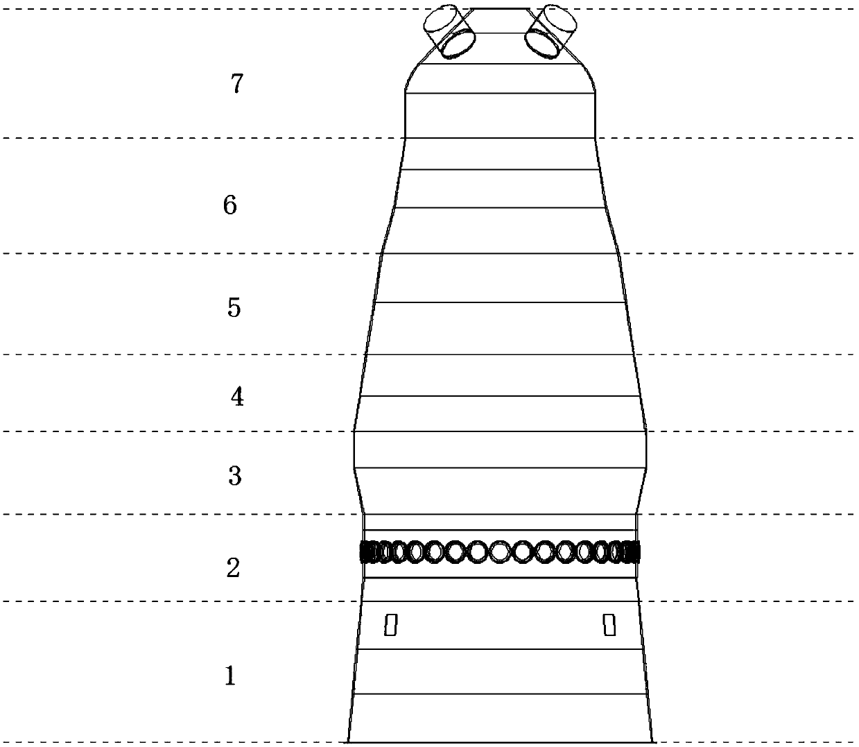 Construction method for replacement of blast furnace shell in blast furnace overhaul project