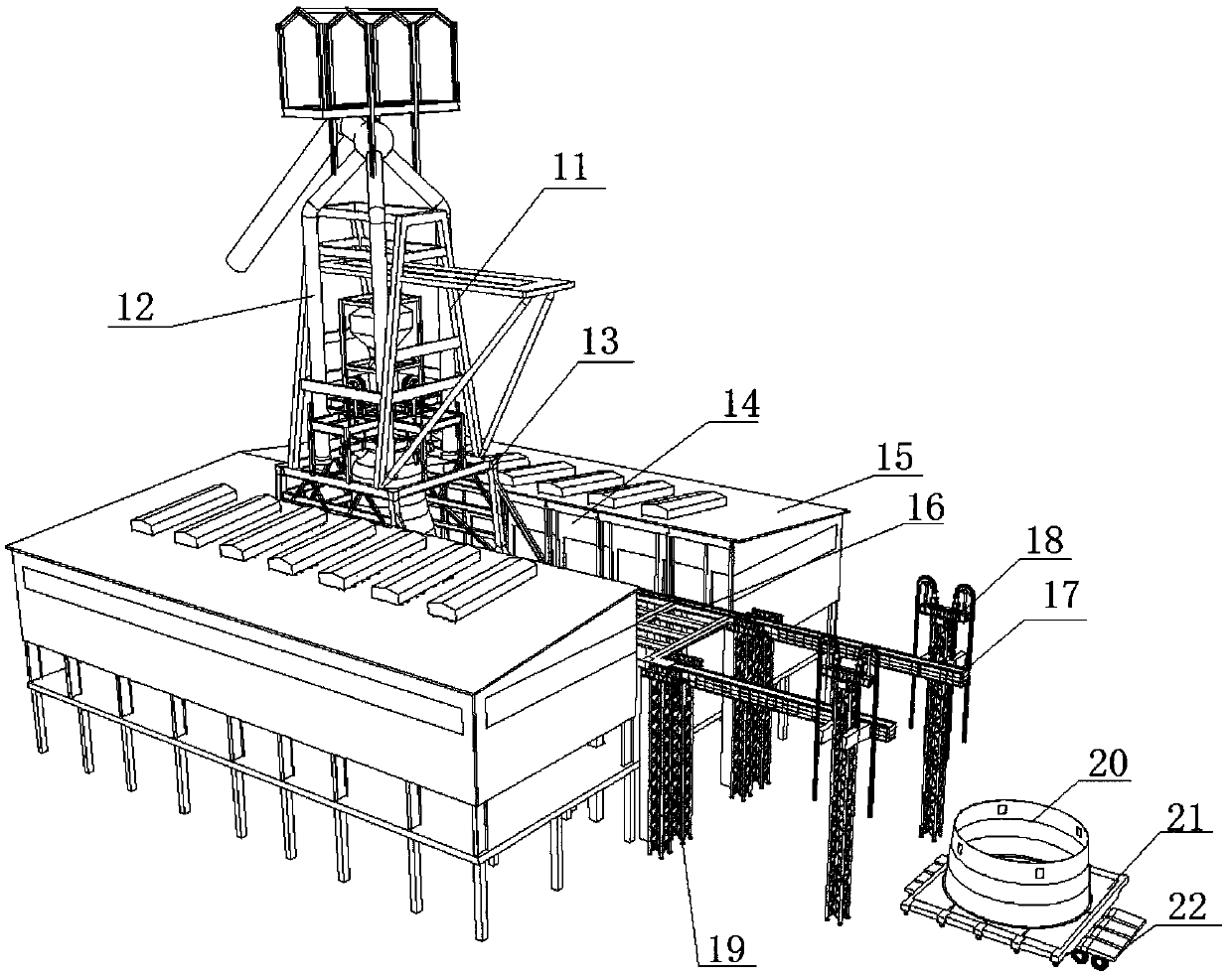 Construction method for replacement of blast furnace shell in blast furnace overhaul project