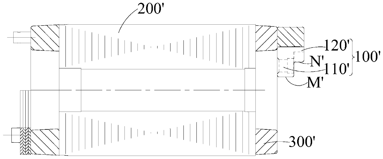 Main balance weight, motor and compressor