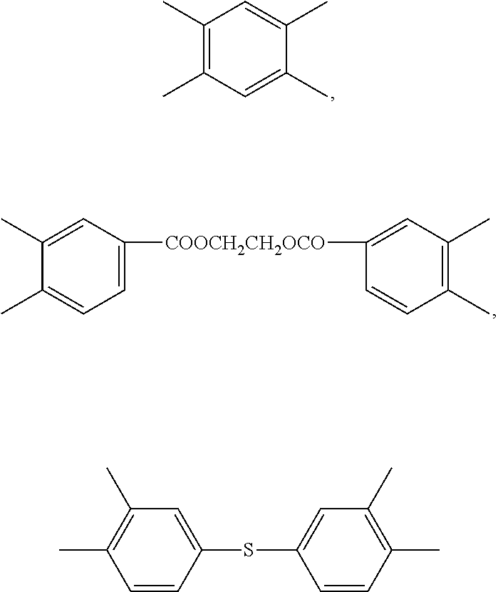 Blend polymer membranes comprising thermally rearranged polymers derived from aromatic polyimides containing ortho-positioned functional groups