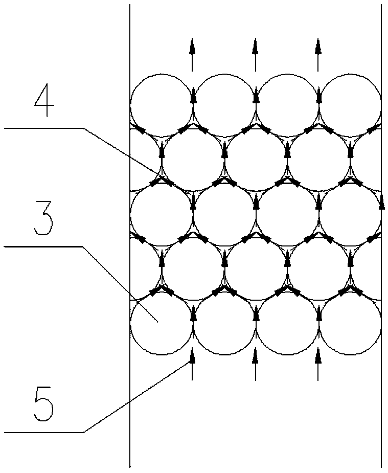 Quadrangular-pyramid-shaped material layer loosening filler