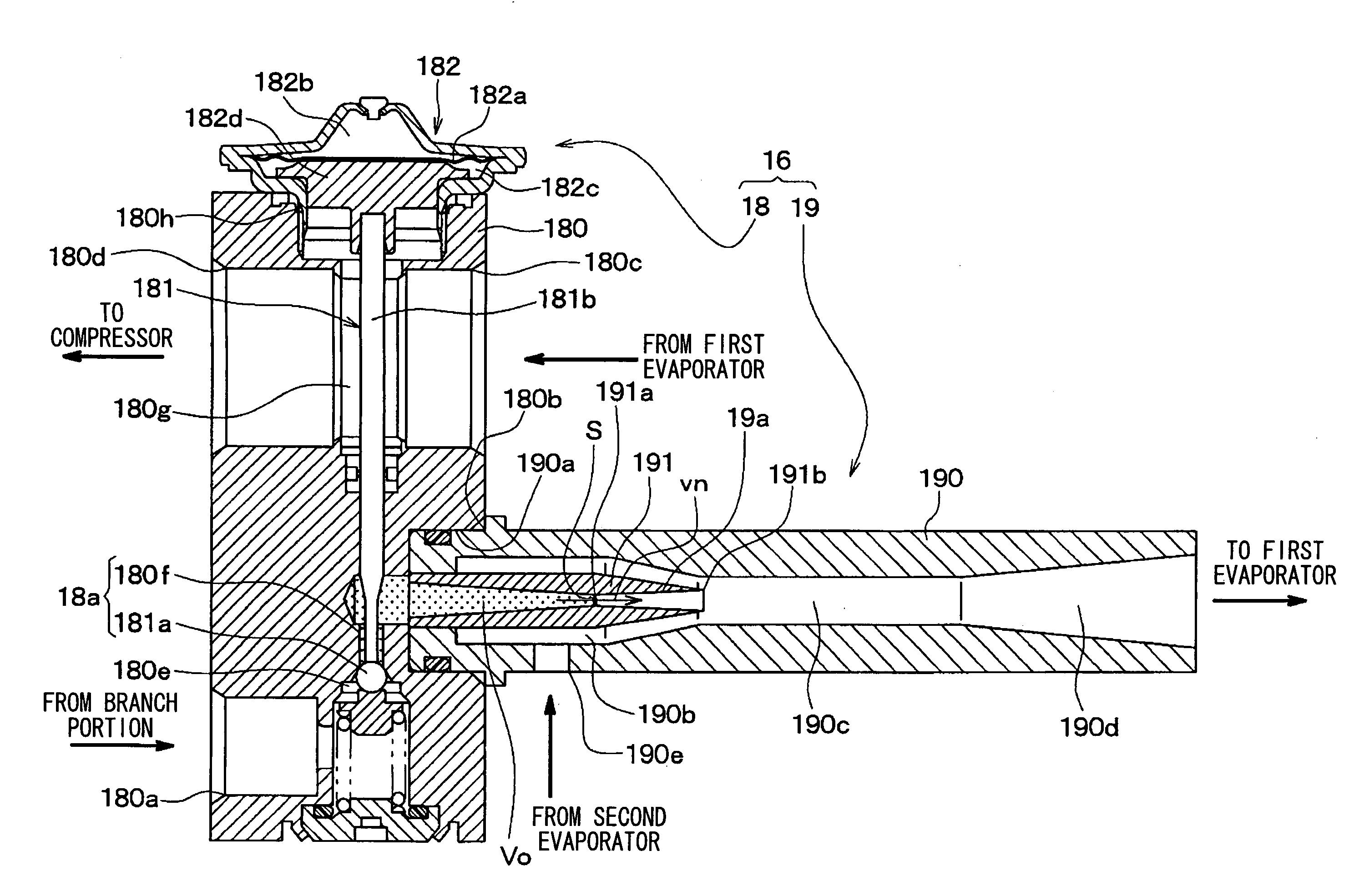 Two-stage decompression ejector and refrigeration cycle device