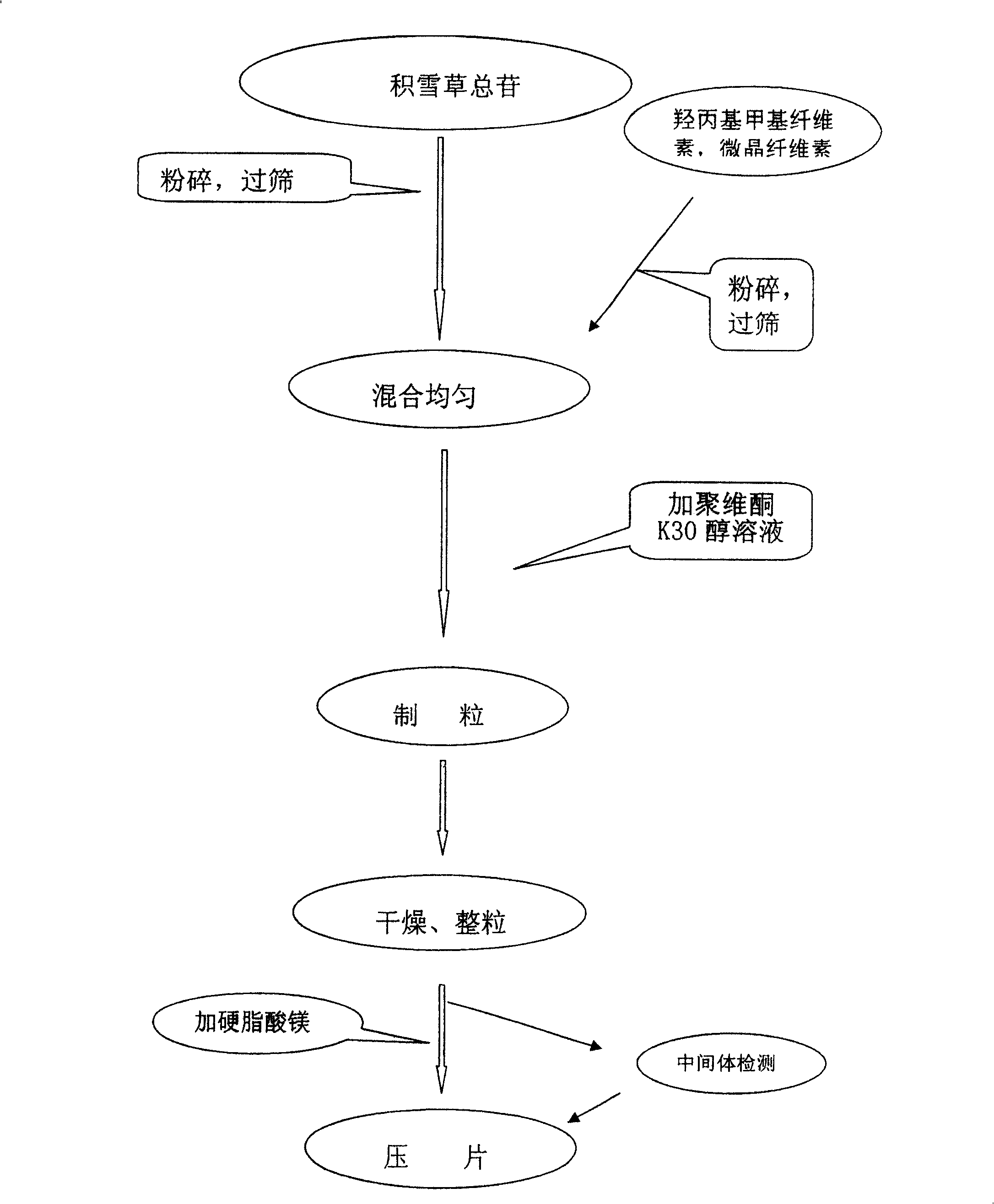 Chinese medicine slow-release formulation containing asiatic pennywort herb water-soluble active ingredient, and its preparing method