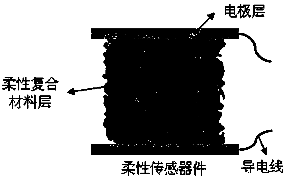 Metal particle modified graphene flexible sensor and preparation method and application thereof