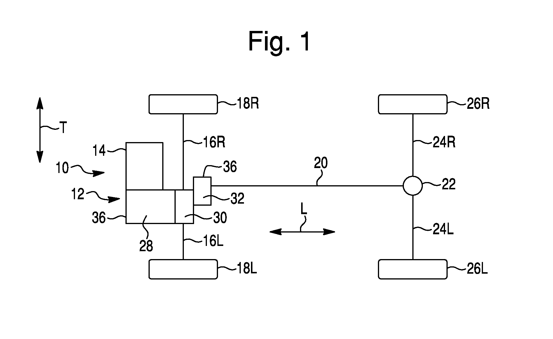 Transversely mounted transaxle having a low range gear assembly and powertrain for a vehicle including same