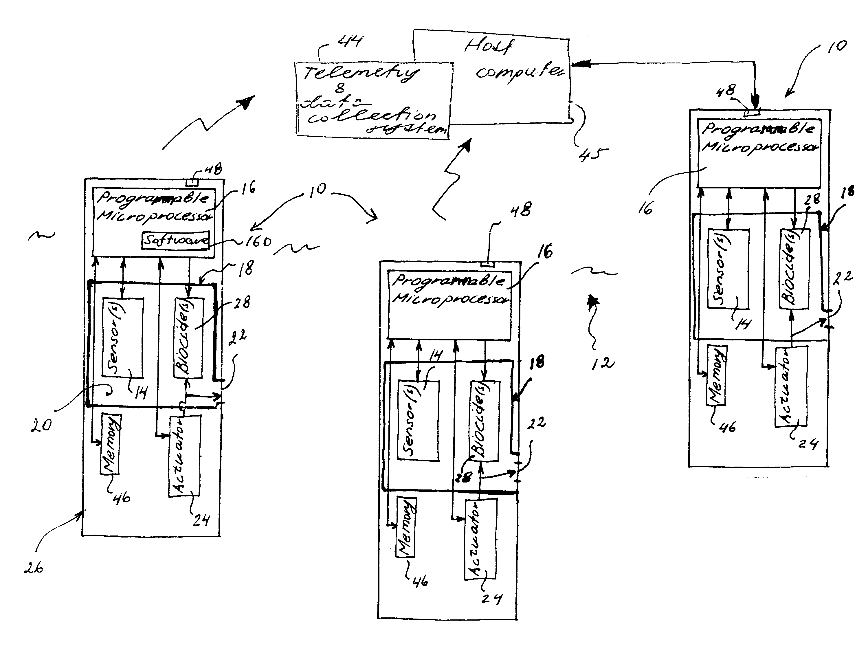 Autonomous device with biofouling control and method for monitoring aquatic environment