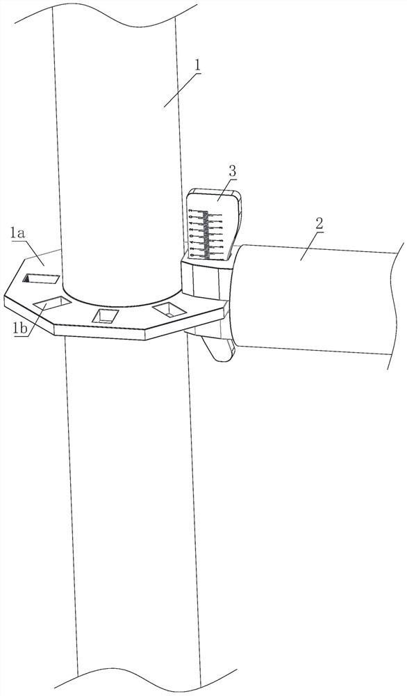 Disc buckle type scaffold connecting structure