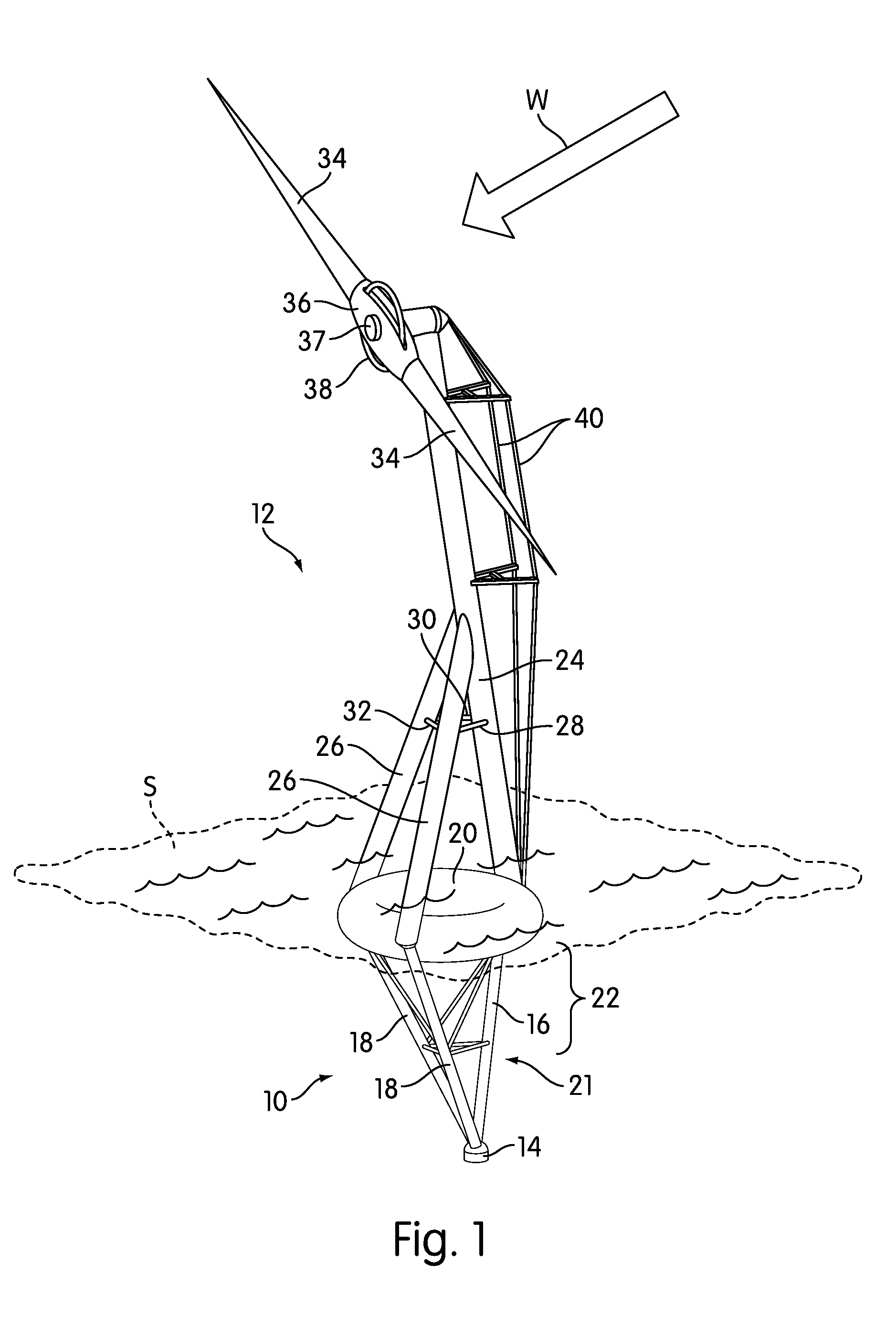 Floating underwater support structure