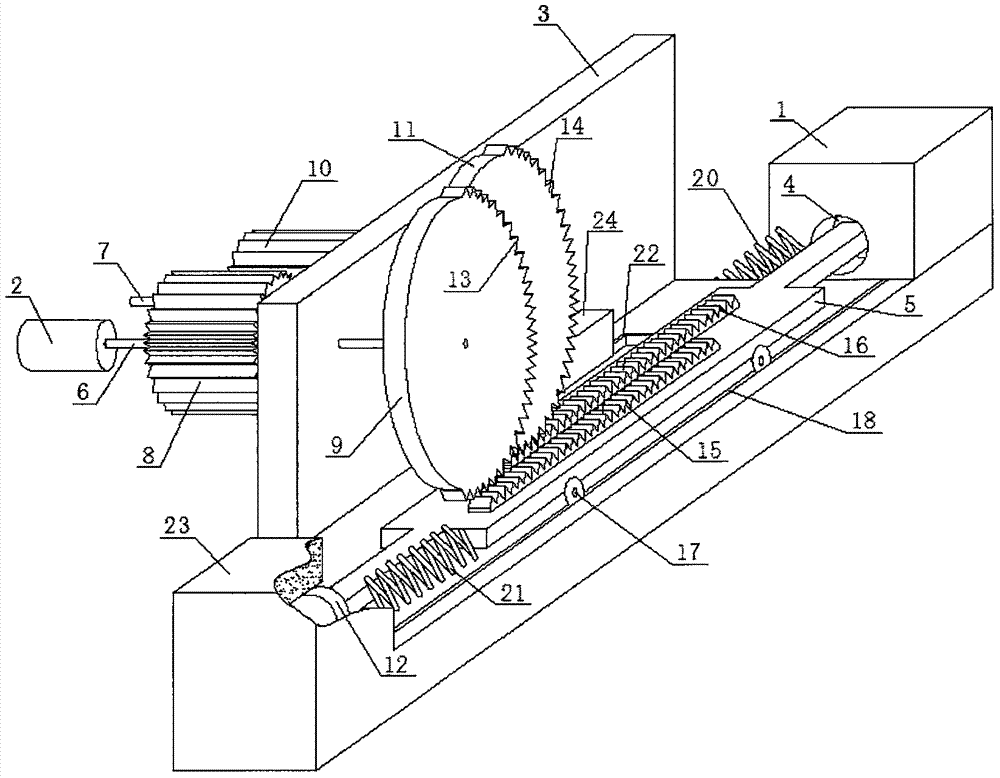 Push rod single-oscillating-tooth efficient lubrication transmission opposite-column double-cylinder internal combustion engine