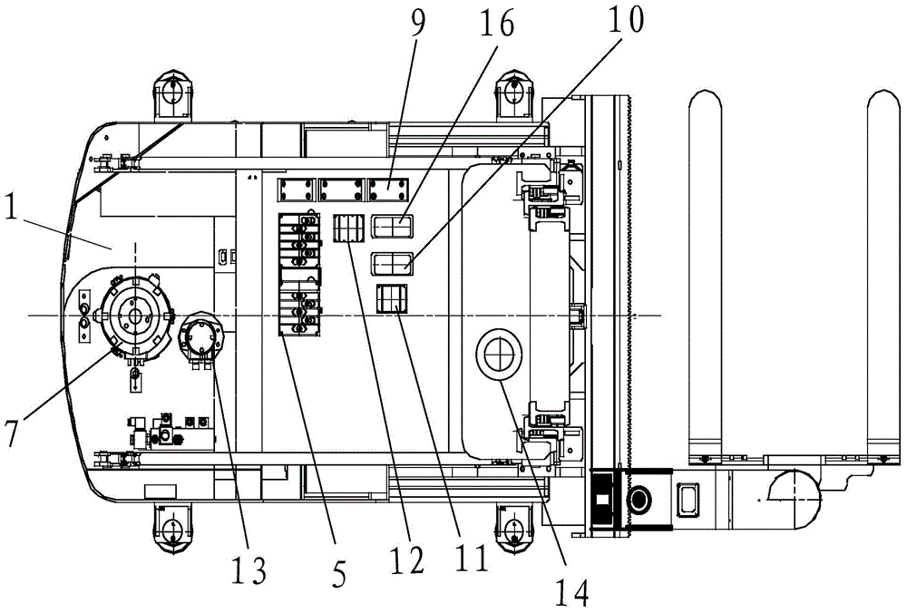 Unmanned electric trackless three-direction stacking forklift truck