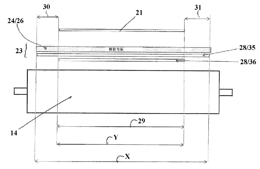 Printing unit and rubber fabric plate for the same