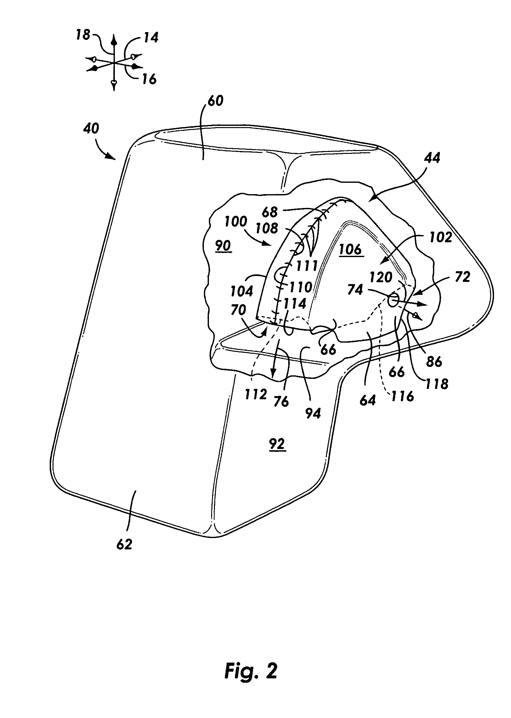 Gas flow deflection apparatus and method for airbag systems