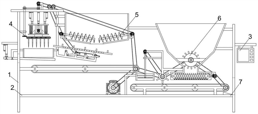 A device for classifying and processing soil remediation raw materials that can be automatically layered