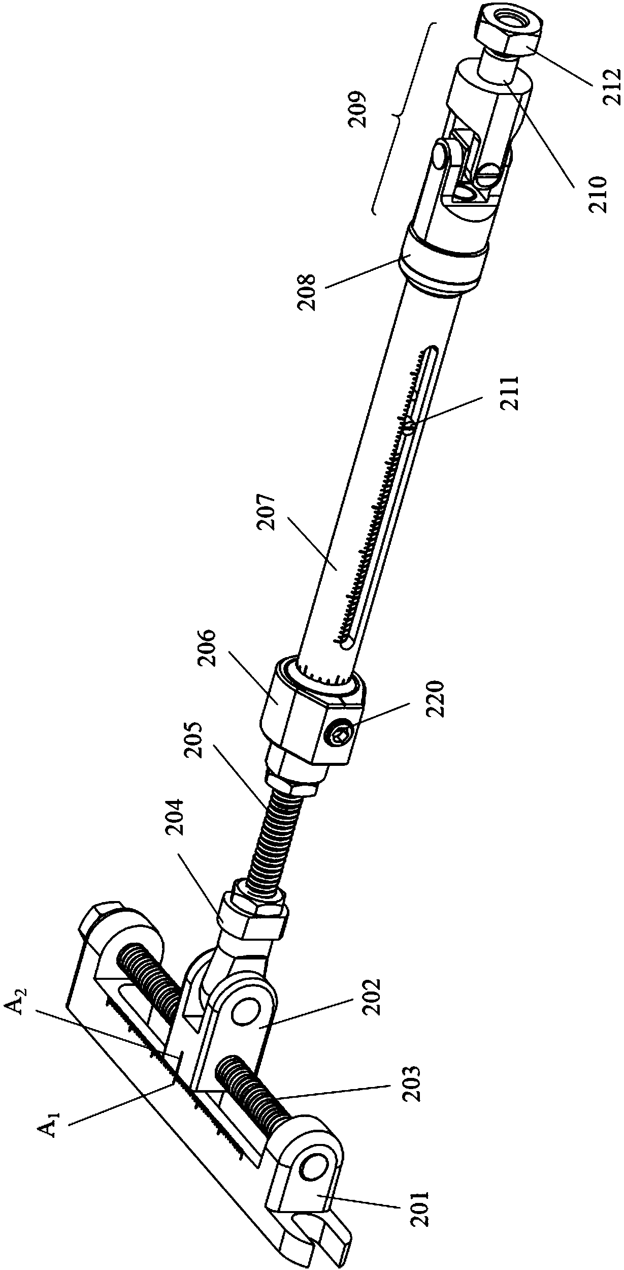 Free connecting type three-branched chain parallel orthopedic external fixing support