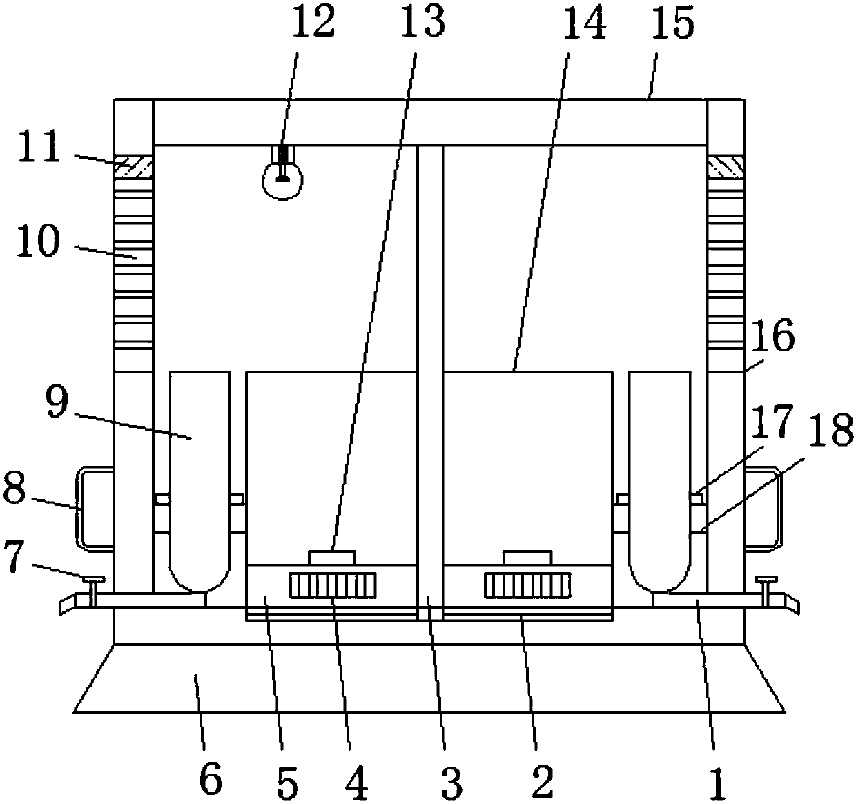 Planting box used for cultivation experiments of tea plants