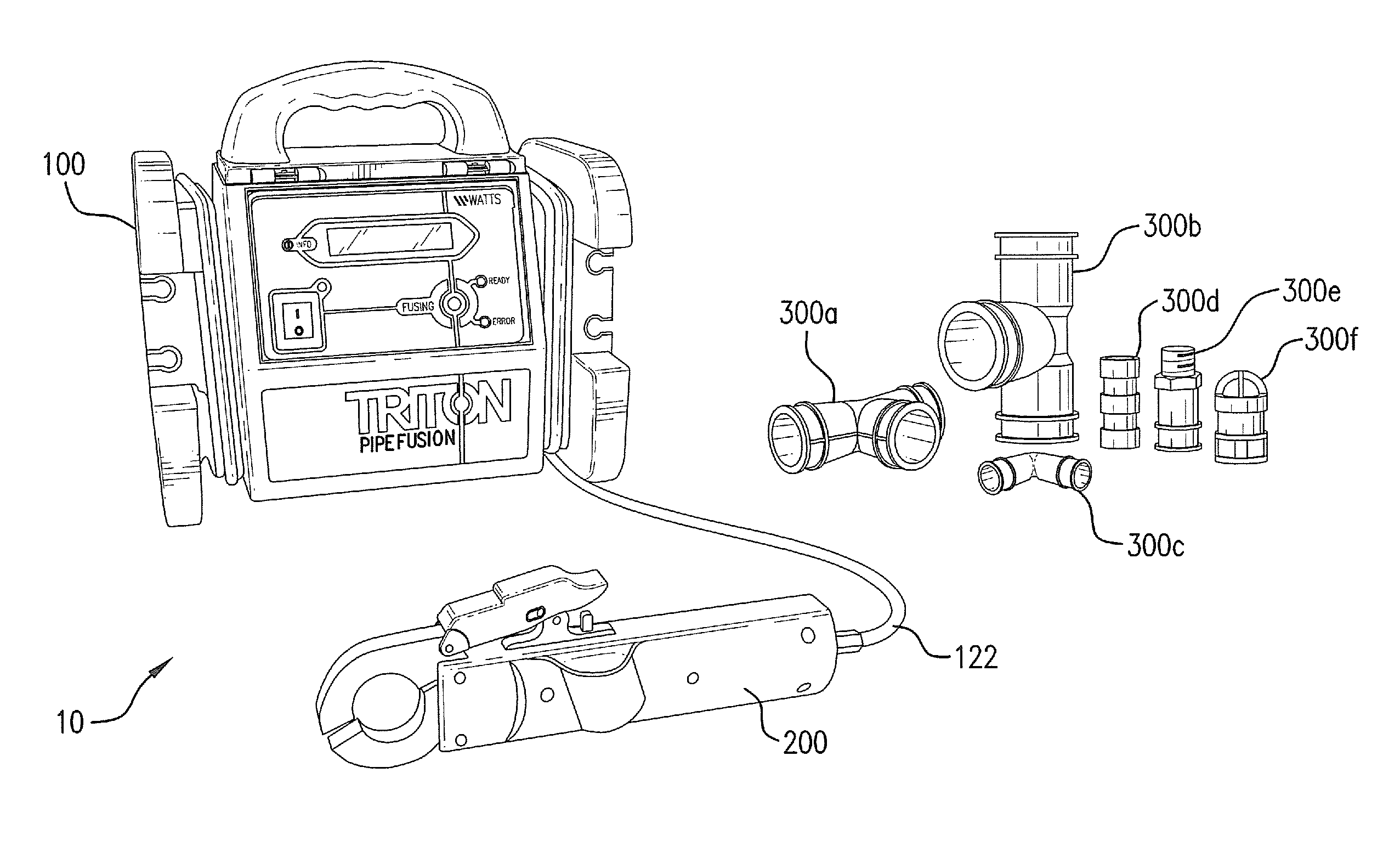 Portable system for bonding pipes