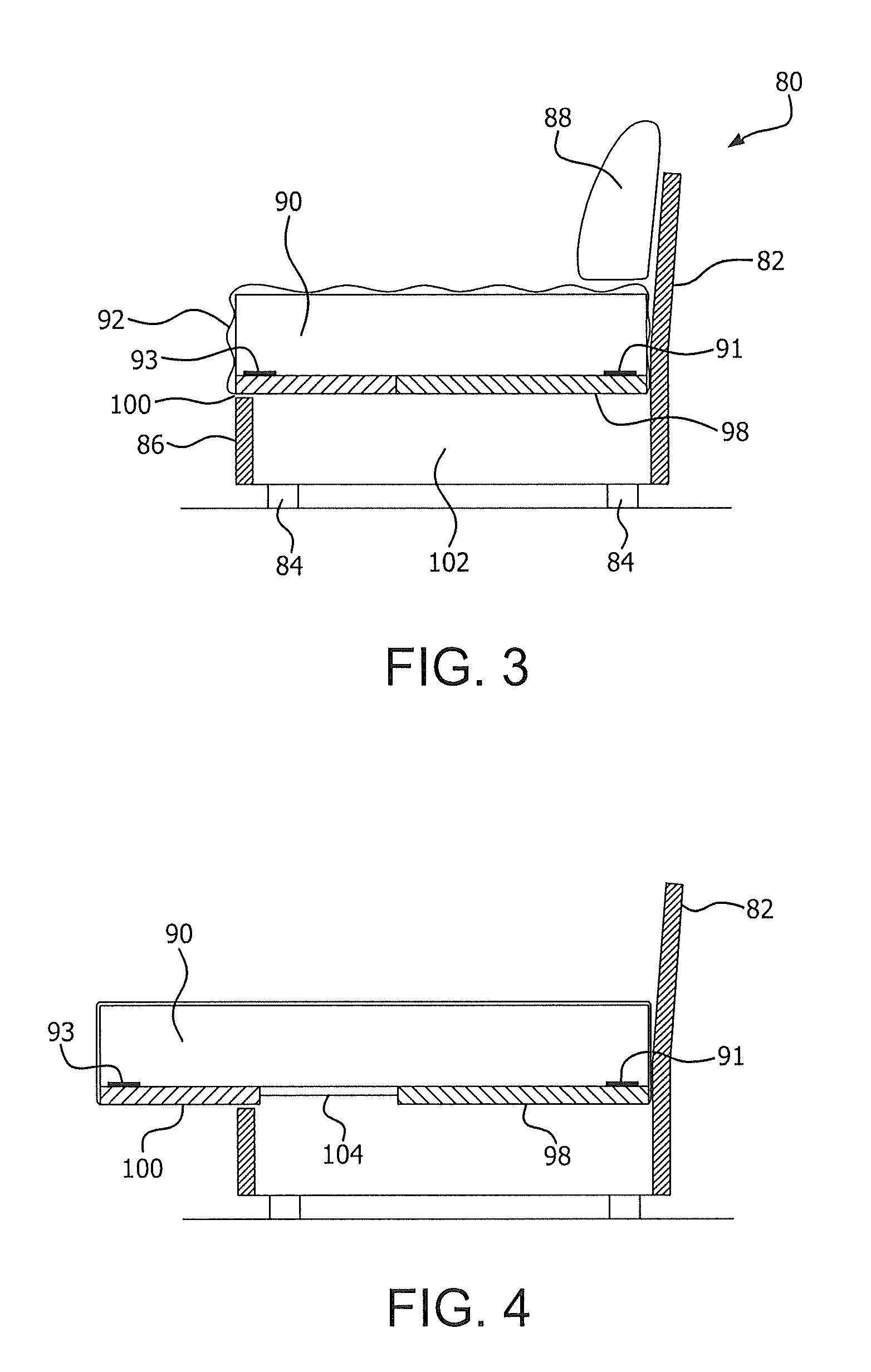 Convertible furniture with selectively expandable mattress cushion section(s)