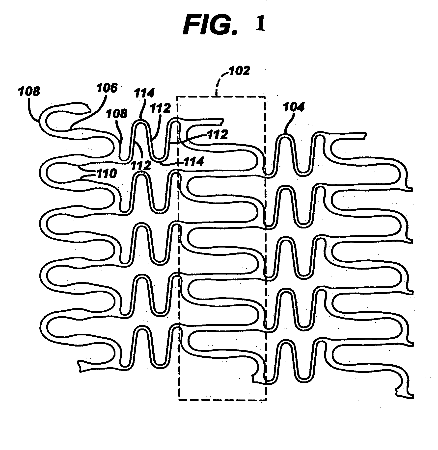 Polymeric stent having modified molecular structures in selected regions of the hoops