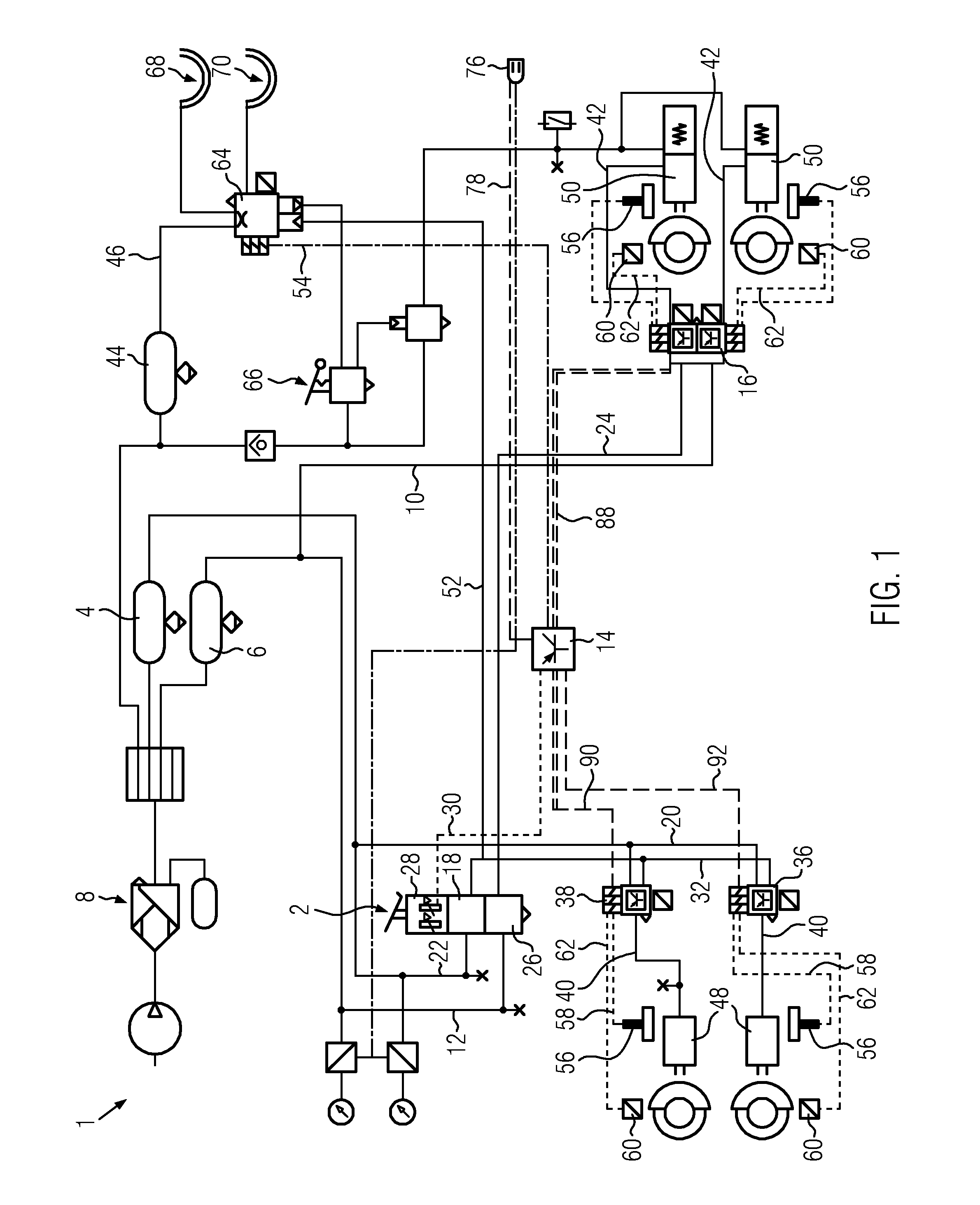 Method for braking a traction vehicle-trailer combination with reduced trailer braking force as a function of the response of the abs of the traction vehicle