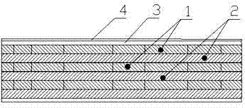 OSB (oriented strand board) high-strength composite wood veneer and production process thereof