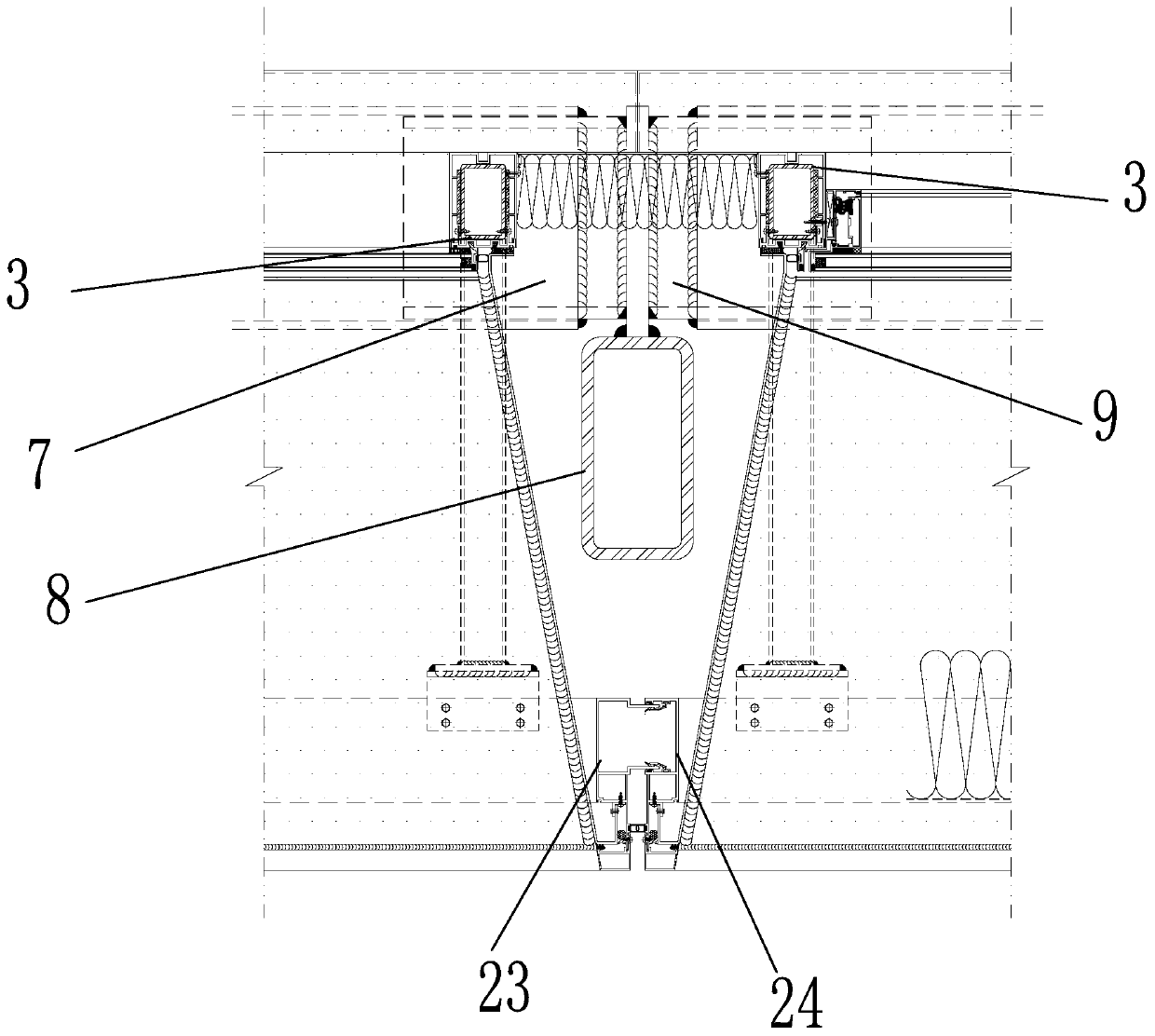 Interlayer concave combined type unit curtain wall