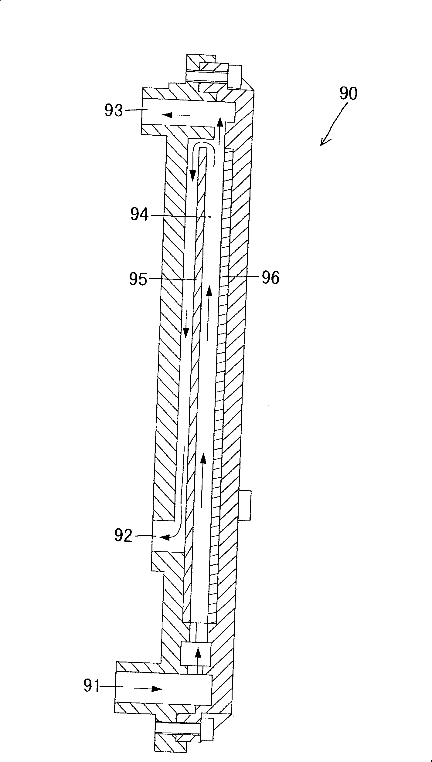 Method for slowing electrolysis bath anion and cation thin film laminar flow and device