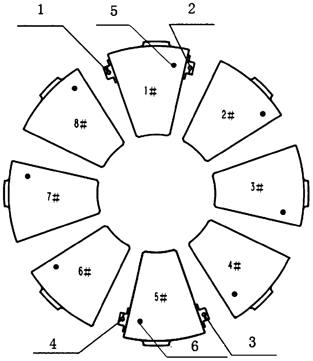 Oil film thickness measuring method of thrust bearing-babbitt metal tile for water turbine