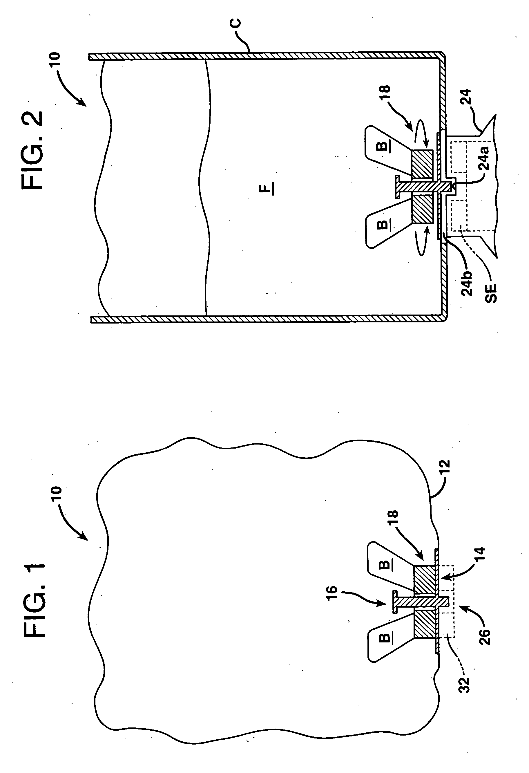 Mixing vessel with a fluid-agitating element supported by a roller bearing