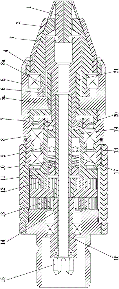 Self-tightening type bone drilling machine head