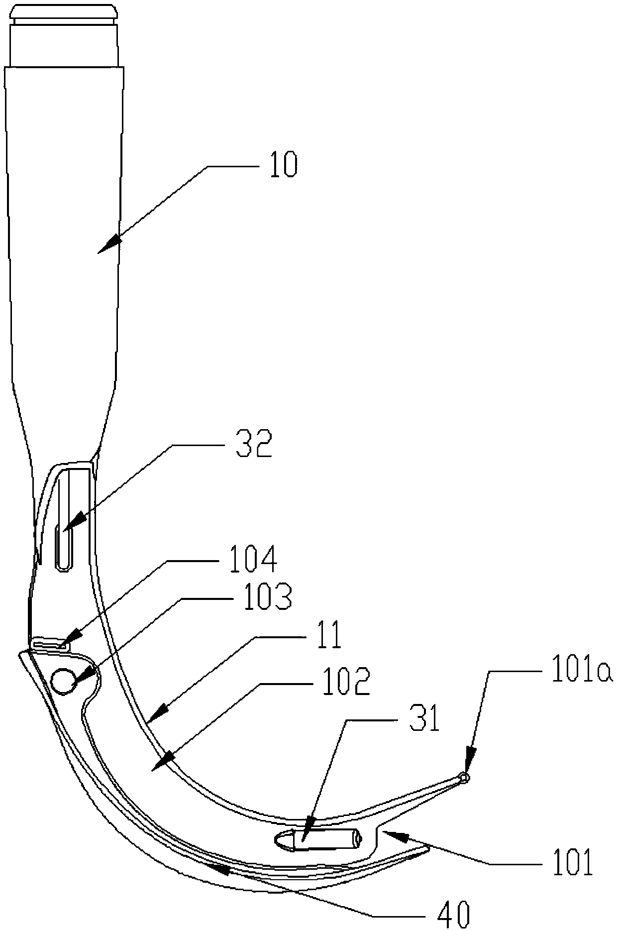 Visual laryngoscope with movable guide piece