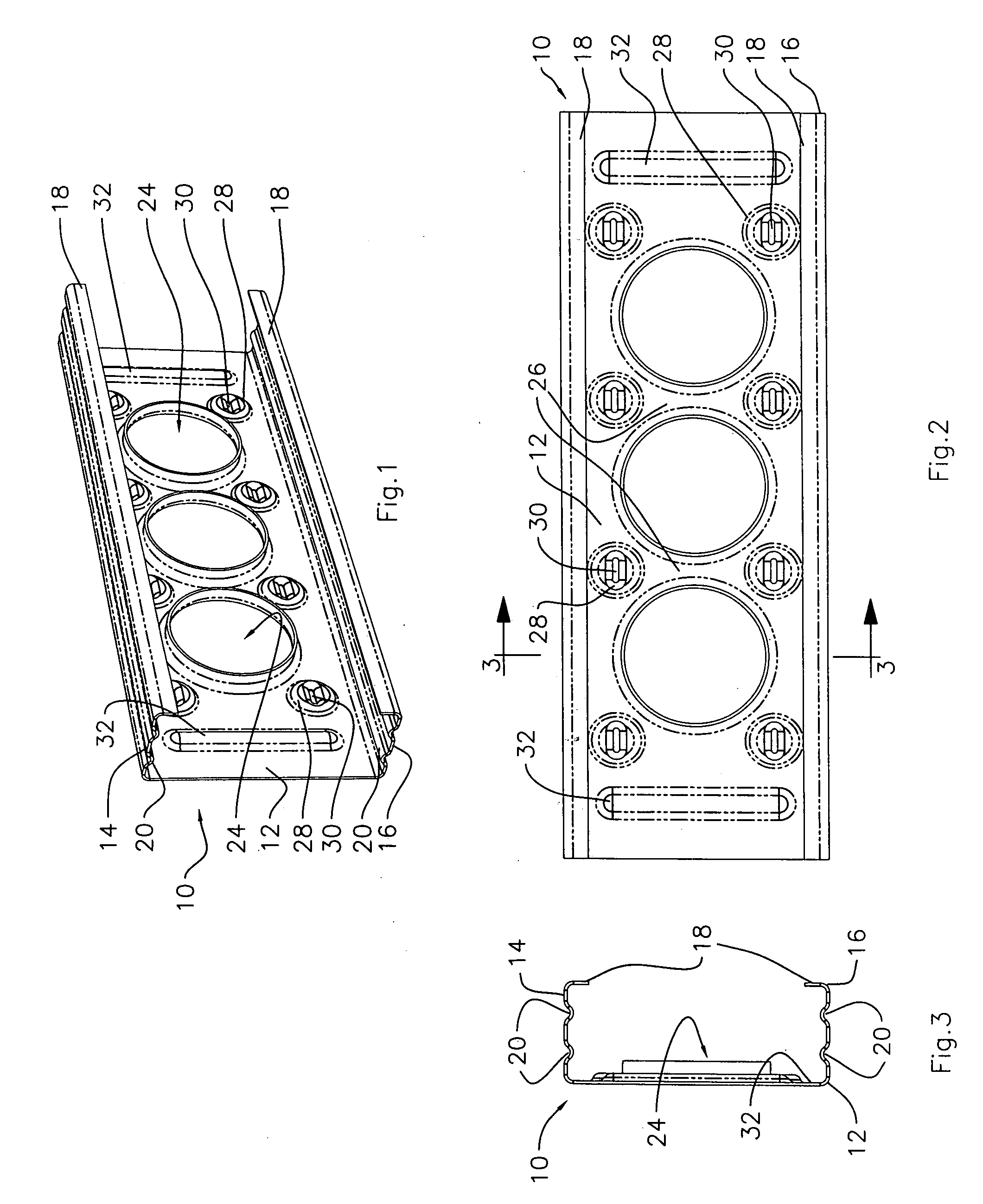 Stud with lengthwise indented grooves, and with intervening planar surfaces, and method