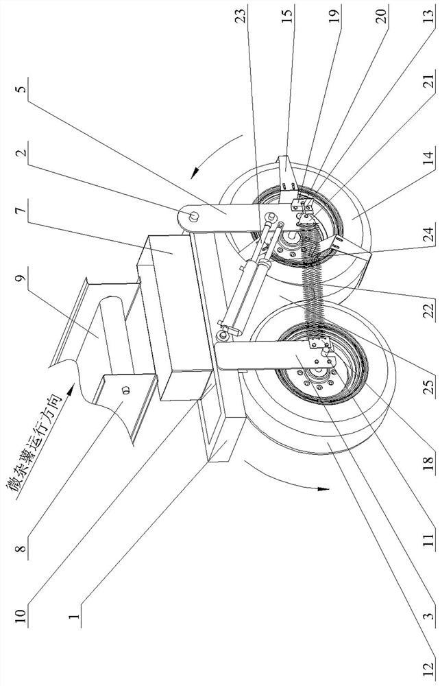 Micro miscellaneous potato floating crushing device for light and simple potato segmented harvester