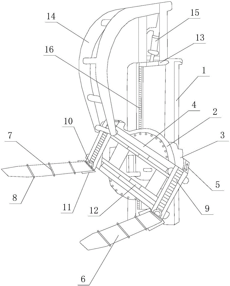 Forklift work device with steel pipe clamp