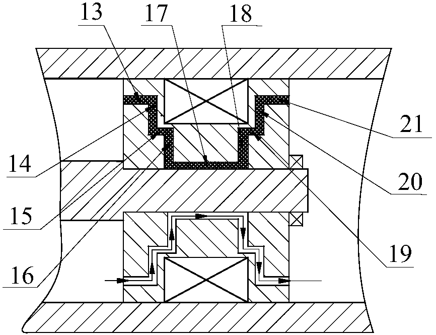 Magnetorheological damper with complex liquid flow passage structure