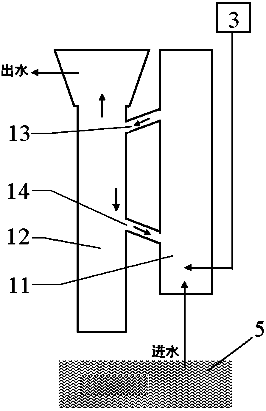 Integrative composite structure of marine internal and external circulation three-phase biological fluidized beds