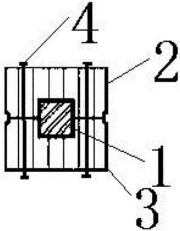 Wood-coated steel-steel and wood composite column