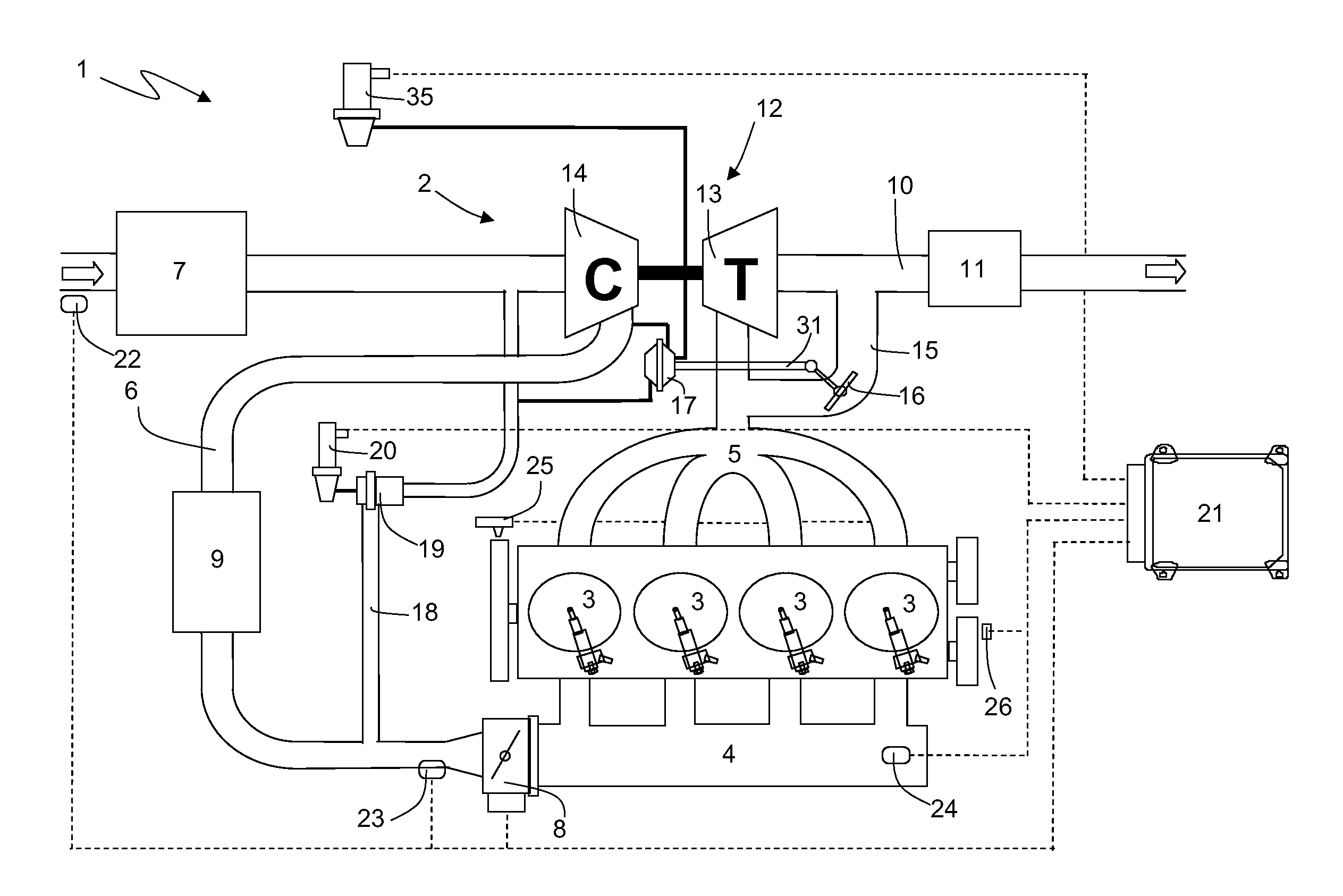 Method for controlling a wastegate in a turbocharged internal combustion engine