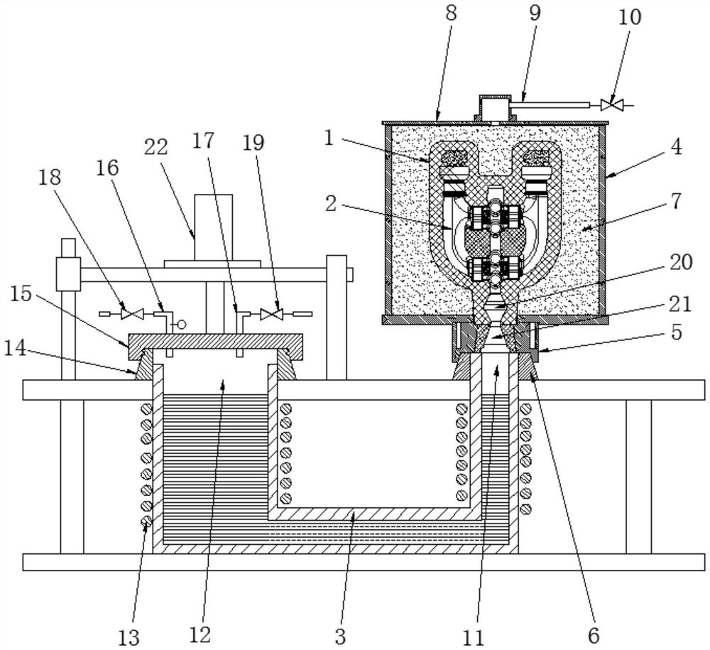 Negative pressure die-casting method and device for heat-resistant steel exhaust manifold