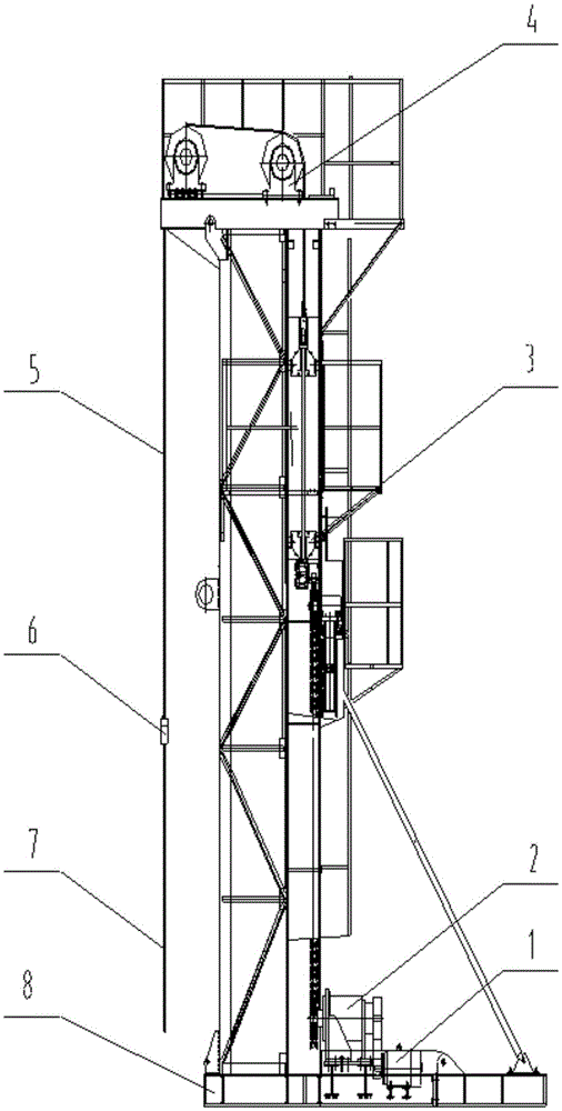 A tower type linear pumping unit