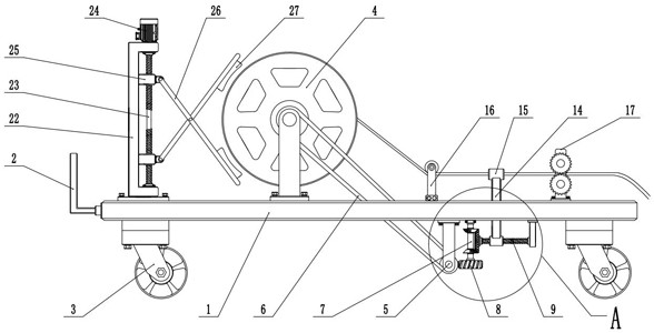 Wire feeding assembly and discharging device for electric power wire laying