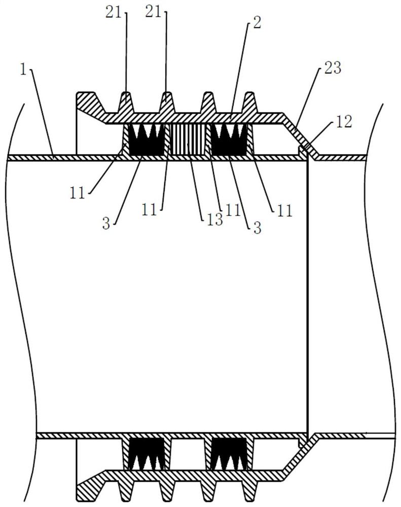 A polyolefin drainage pipe with frd double seal instant detection closed water socket joint