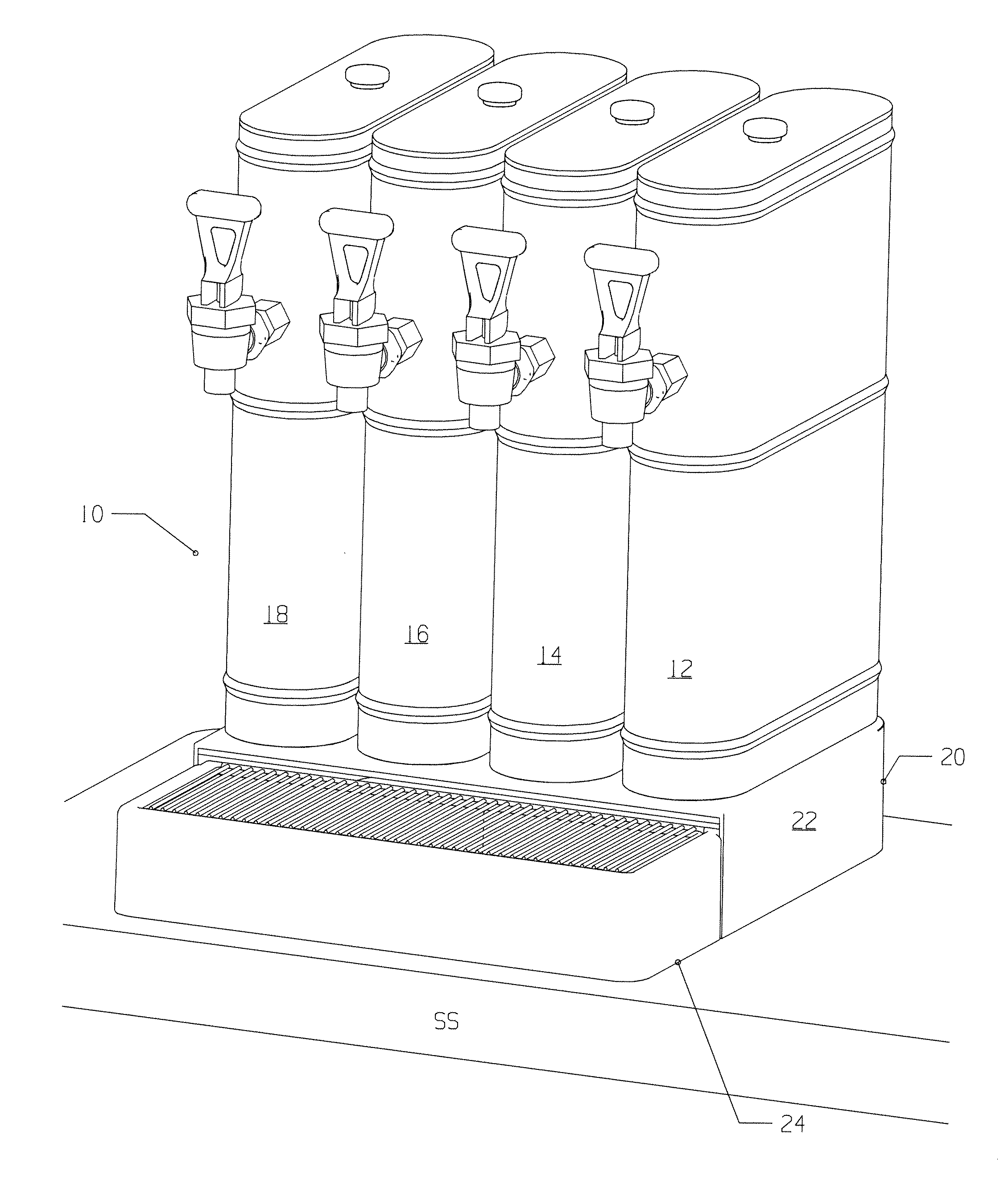 Post-mix dispenser assembly