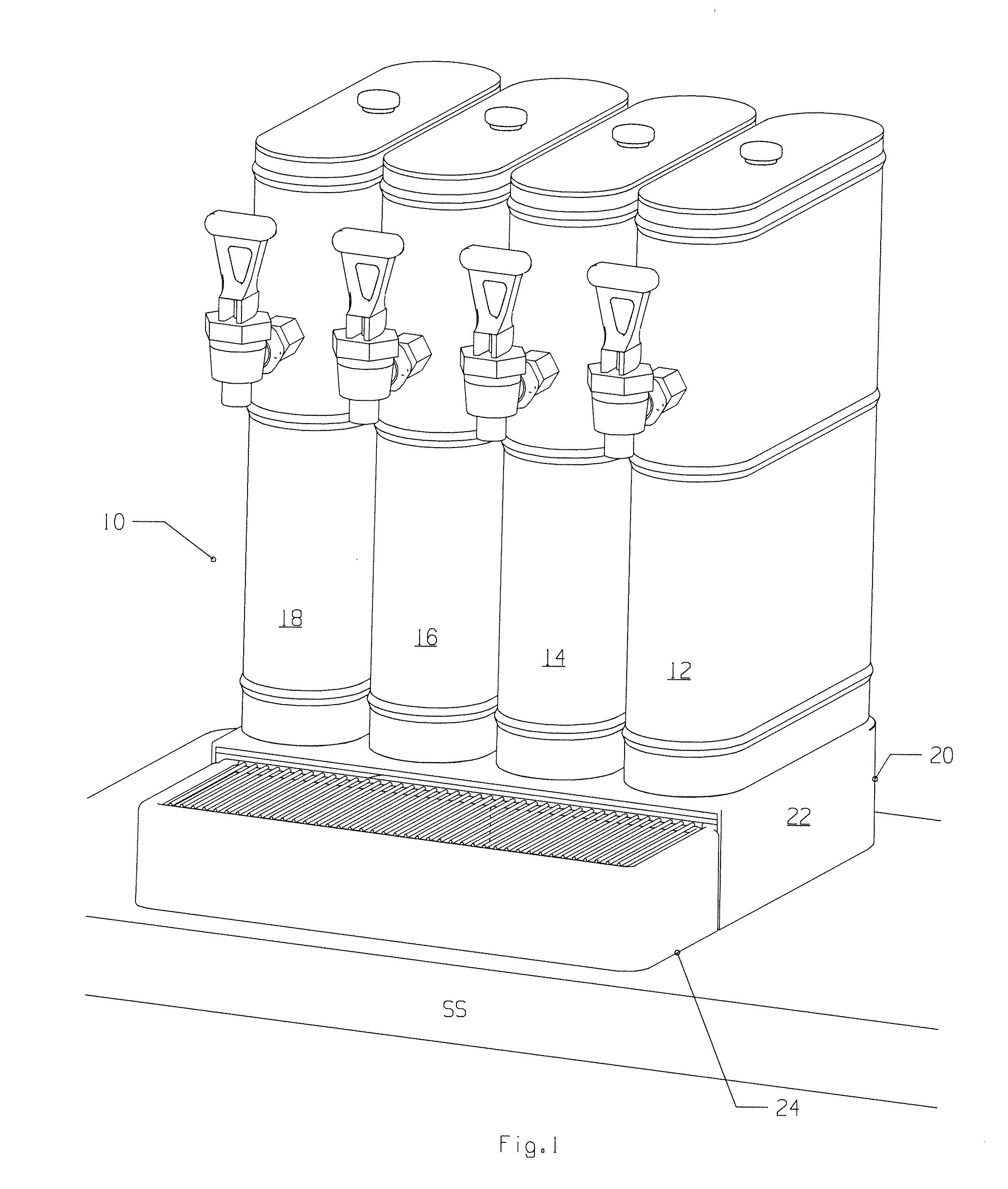 Post-mix dispenser assembly