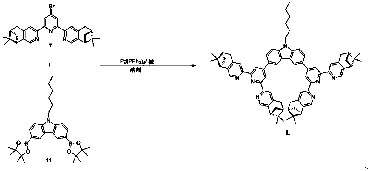 Pinene condensed chiral terpyridyl bidentate compound and preparation method thereof