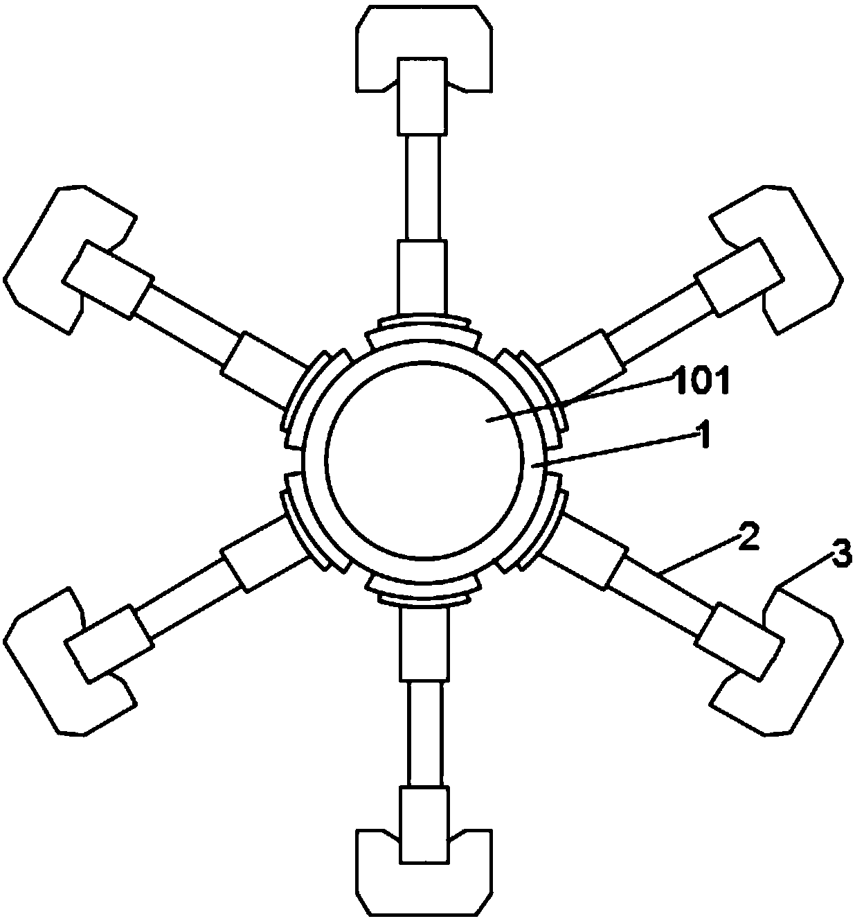 Six-shaft rotating device of aircraft