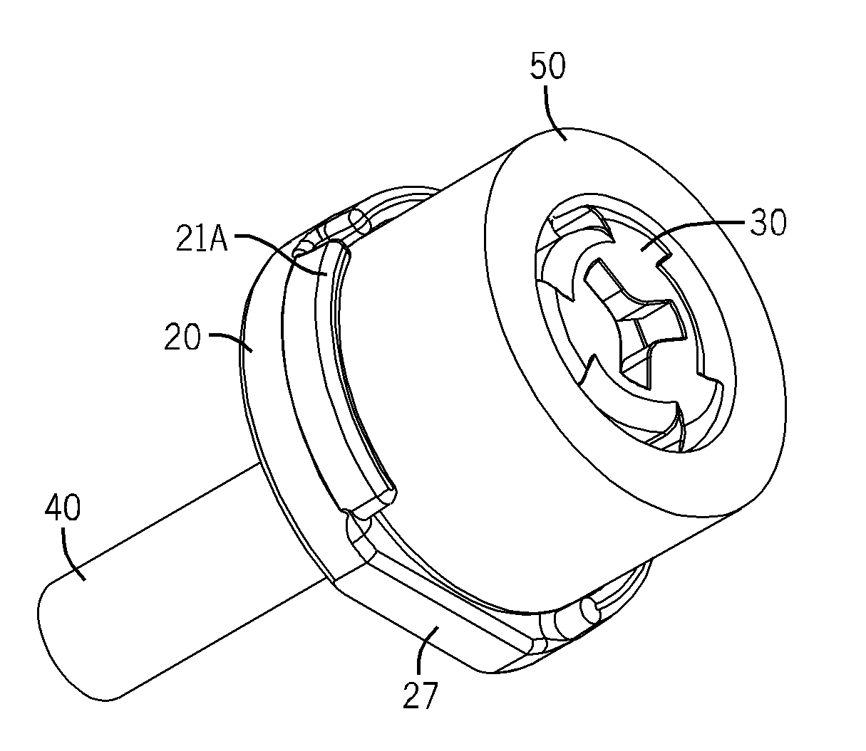 Push-in socket assembly