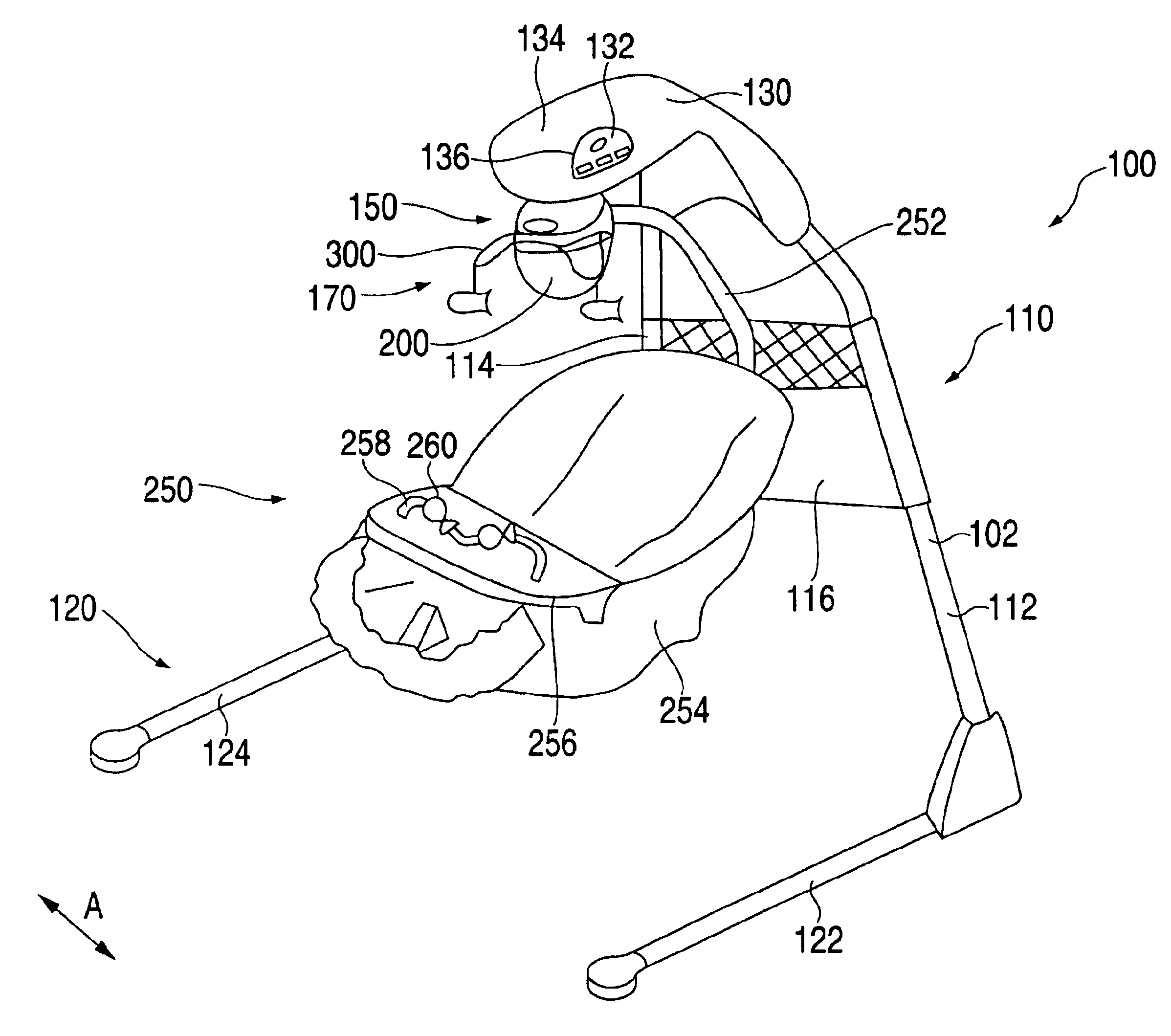 Infant support structure with an entertainment device