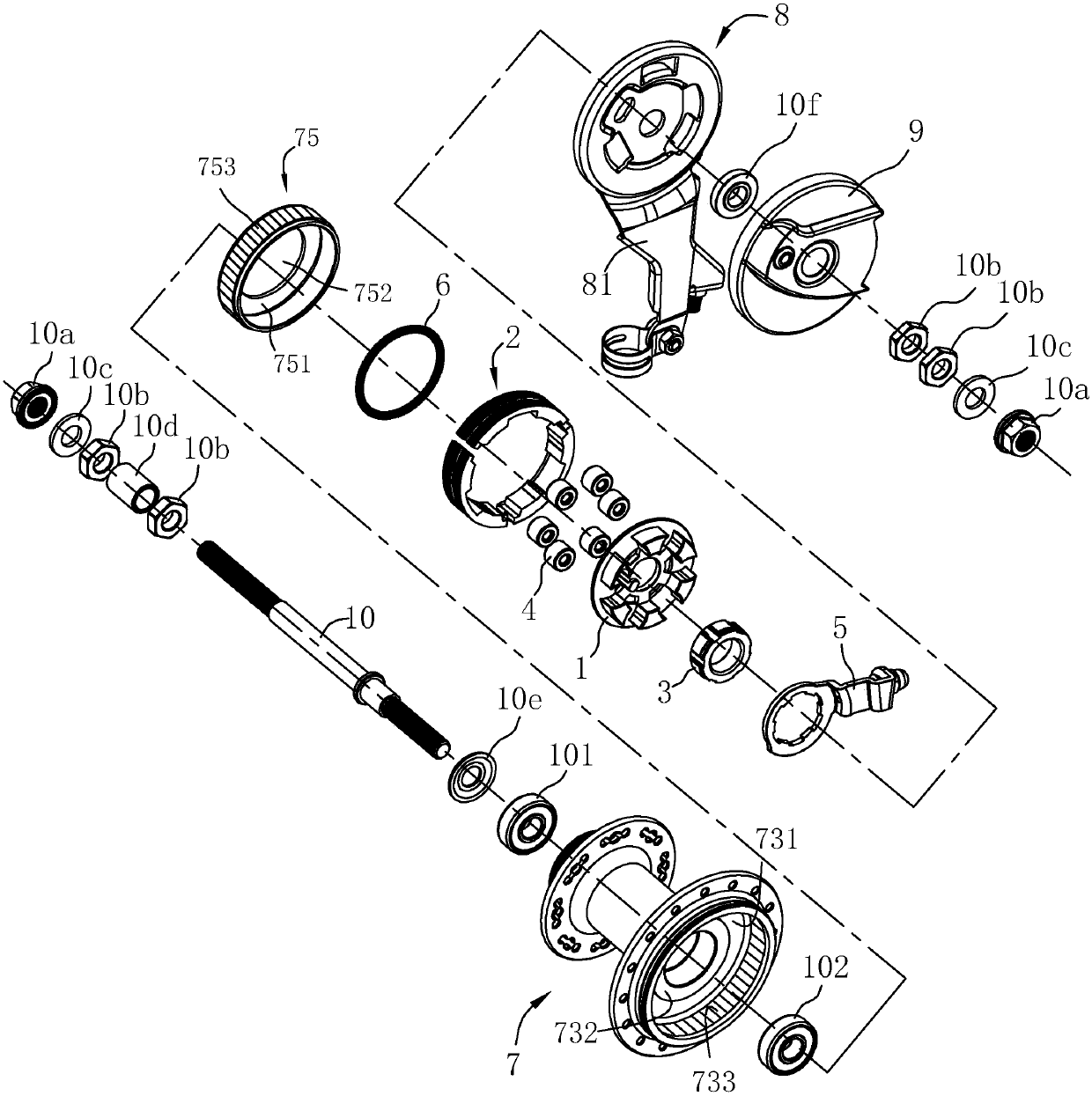 Expansion-braking type free-hub assembly of bicycle