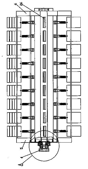 Asynchronous air-sweeping type flexible bionic retractable standing grain moving device