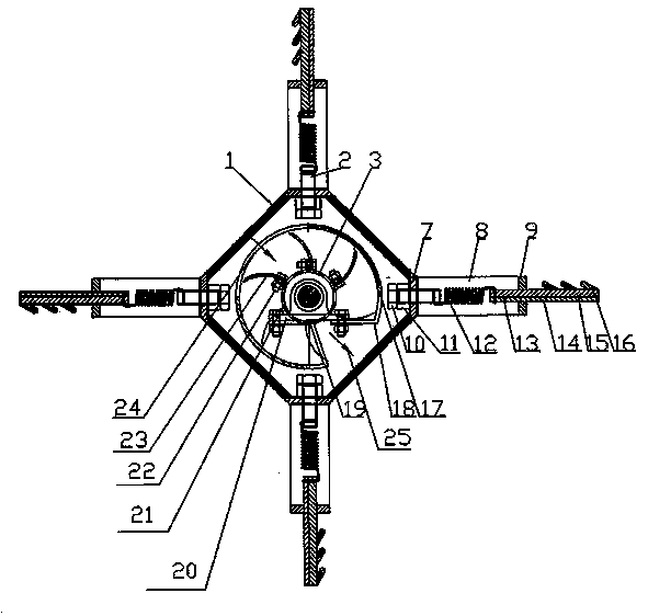 Asynchronous air-sweeping type flexible bionic retractable standing grain moving device